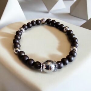 Bracelet Noir Argenté